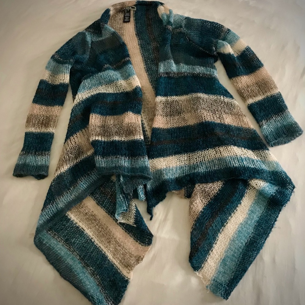 Love Stitch Cardigan Sweater S-S Stripe Swing NWOT